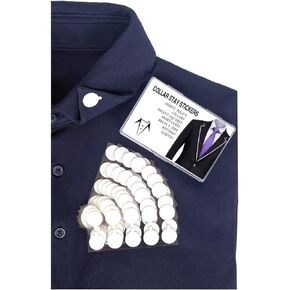 Collar Stays for Men’s Dress Shirts & Polo’s, Polo T-Shirt Collar Fixed, Just Peel & Stick Easy Use, Portable Mini Box Package, 120 Dots