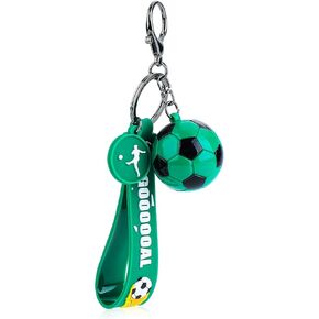 Soccer Gifts Key Chain, Inspirational Silicone Key Rings Football Keychains for Boys Girls Reward Party Favors