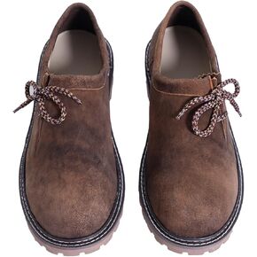 Lederhosen Shoes Men - Authentic German Shoes for Oktoberfest - Trachten Shoes - Haferl German Shoes - Brown