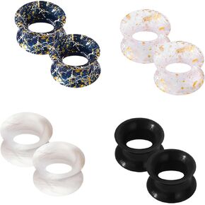 COCHARM 8PCS Soft Flexible Silicone Ear Gauges Silicone Ear Tunnels Double Flared Silicone Earrings 0g 00g 1/2 Gauges Colored Plug Tunnel Silicone