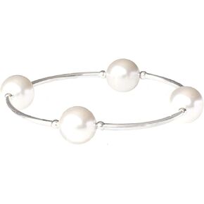 Made As Intended Blessing Bracelet, 12mm White Simulated Crystal Pearls