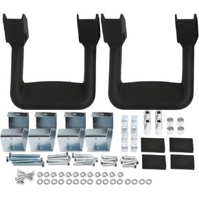 2 Pieces (1 Pair) Black Powder Coated Truck Side Step Set, Includes Mounting Brackets - Fits Various Trucks Compatible for Chevy (Chevrolet), Ford, Toyota, GMC, Dodge RAM and Jeep