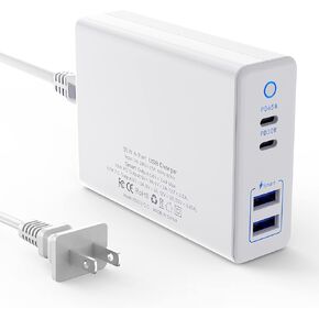 شاحن حائط USB، كتلة شحن سريعة متعددة المنافذ، شاحن USB سريع 60 وات 5 منافذ شاحن محطة محول PD لجميع الهواتف المحمولة والكمبيوتر اللوحي - أبيض in Kuwait