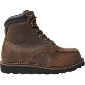 Vintage Leather Work Boots For Women - Lightweight - ASTM Steel Toe - Slip Resistant - Shock Absorption - 2 Different Insoles