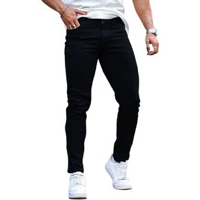 Men's Classic Slim Fit Stretchy Jeans for Men Skinny Flex Denim Pants Ripped Designer