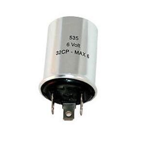 3-Prong Turn Signal Flasher 535 Relay 6 Volt vintage cars, positive Ground