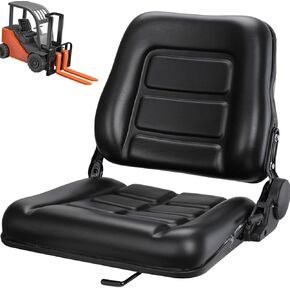 Universal Forklift Seat, Fold Down Forklift Seat with Adjustable Angle Backrest, Comfortable Leather Seat with High Resilience Sponge Filling, Seat for Dozers Excavators Tractors