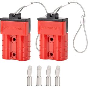 Spurtar 175A Battery Quick Connect, Fits 1/0 Wire 12-36V Quick Connect Jumper Cables Recovery Kit for Car ATV Lifts Motors Trailer Towing Winch Battery Terminal Connectors, 2PC, Red