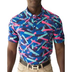 YATTA GOLF Standout Performance Golf Polo Shirts – Men’s – Primal Forest – S