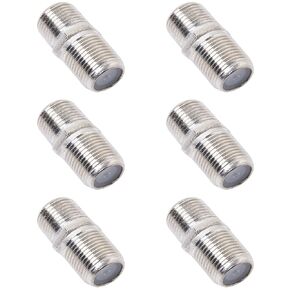 GZXUNFA 6 Pack Coaxial Cable Connector, RG6 Coax Cable Extender F-Type Gold Plated Adapter Female to Female for TV Cables, Satellite Receiver, VCR and Cable Modem