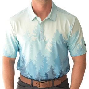 YATTA GOLF Standout Performance Golf Polo Shirts – Men’s – Primal Forest – S