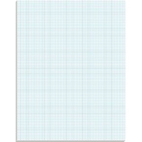 Ampad Quadrille Pad with 8 Squares per Inch, Letter Size, White, 50 Sheets per Pad (22-005), 10 Pack