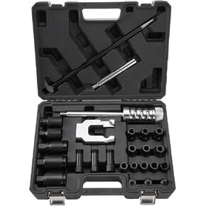 26 Pcs Diesel Injector Extractor Puller Tool Set, Fuel Injector Removal Puller Kit, Injector Puller Tool Remover Set, Slide Hammer Puller for Diesel Engines, Adapters, Portable Storage Box