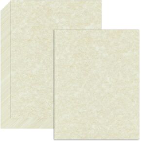 60 Sheets Faux Parchment Paper, 8.5 x11" Certificate Paper, 100 GSM Resume Paper, Double-Sided Stationery Paper, Diplomas Paper for Printing & Writing (Ivory)