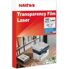 Laser Transparency Film 100 Sheets 8.5 x 11 Inche Overhead Projector Film Clear Transparency Paper for Laser Printer