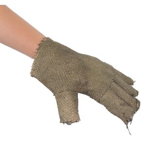 Adult Novelty Scary Scarecrow Wide Brim Hat Gloves Halloween Costume Frayed Edges Decor Accessory Party Cosplay Dress-up Prop