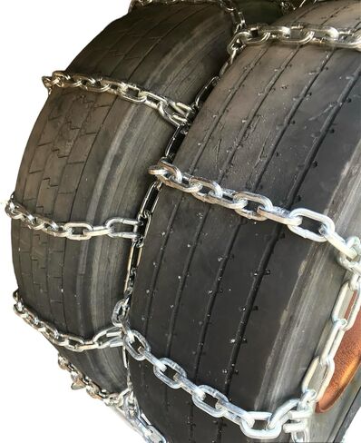 TireChain.com 295/75R22.5, 295 75R22.5 SQUARE BORON Dual Tire Chains Set of 2 in Saudi Arabia
