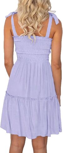Timathous Women's Summer Spaghetti Strap Cover Up Strapless Dresses Ruffle Tube Top Beach Mini Dress in Saudi Arabia