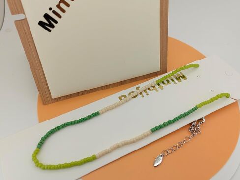 Bohemian Hawaiian Colorful Beaded 14K Gold Plated Cubic Zirconia diamond tennis necklace for Teen Girls Women in Saudi Arabia