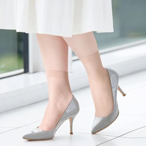 12 Pairs Women's Ankle High Sheer Socks for Women Nylon Socks Soft Tight Hosiery with Reinforced Toe in Saudi Arabia