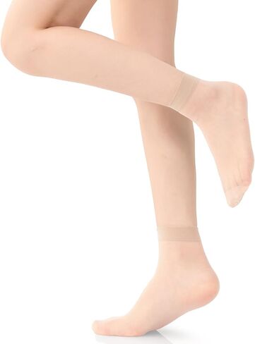 12 Pairs Women's Ankle High Sheer Socks for Women Nylon Socks Soft Tight Hosiery with Reinforced Toe in Saudi Arabia