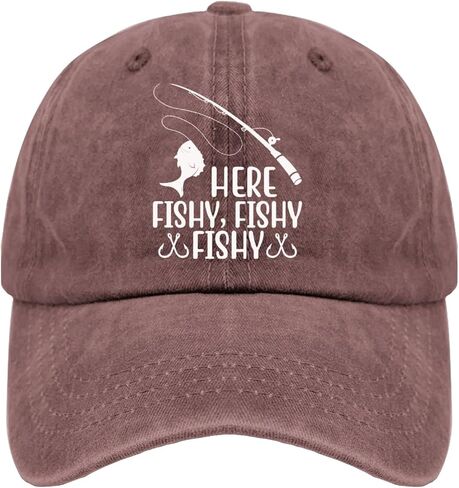 here Fishy Fishy Fishy caps Blue hat Wine Red Men's Hats Gifts for Daughter Summer Hat in Saudi Arabia