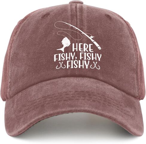 here Fishy Fishy Fishy caps Blue hat Wine Red Men's Hats Gifts for Daughter Summer Hat in Saudi Arabia
