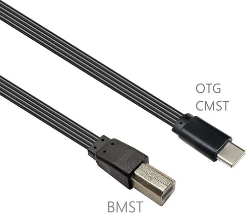 كابل طابعة USB B إلى USB C، مجدول من النايلون، كابل USB C MIDI متوافق مع MacBook Pro، HP، Epson، Canon، Brother، Lexmark، طابعات Xerox وخط الماسح الضوئي المسطح (OTGCMST-BMST، 100 سم) in Kuwait