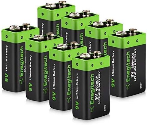 9V Lithium Battery, Enegitech 4 Pack 1200mAh Non-Rechargeable Li-ion Battery for Smoke Detector Fire Alarm Multimeter in Saudi Arabia