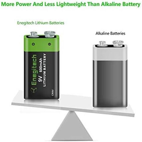 9V Lithium Battery, Enegitech 4 Pack 1200mAh Non-Rechargeable Li-ion Battery for Smoke Detector Fire Alarm Multimeter in Saudi Arabia