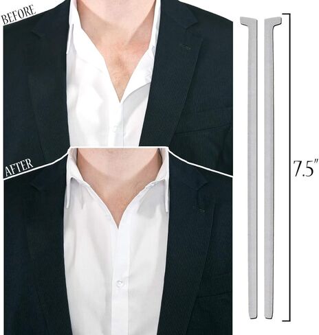 03 - فتحة مثالية - اجعل أي قميص ذو ياقة يبدو رائعًا بدون ربطة عنق لجميع القمصان الرجالية والنسائية - فتحة مفتوحة تمنع انهيار الياقة in Kuwait