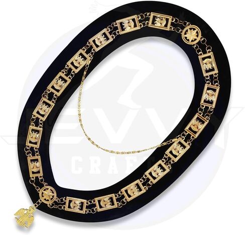 فستان كامل من Masonic Regalia 32 درجة من الطقوس الاسكتلندية وياقة على شكل سلسلة + جوهرة + حافظة مجانية على درجة 32 مطرزة يدويًا مع قفازات قطنية مجانية in Kuwait
