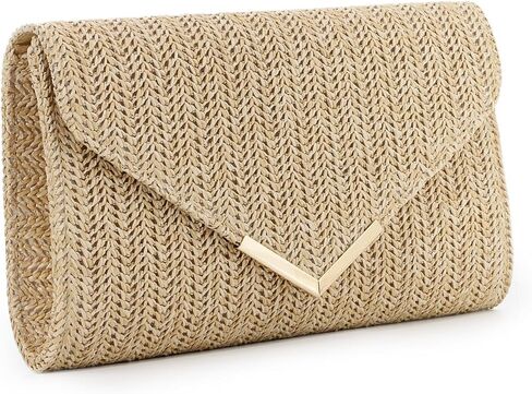 Straw Clutch Purse Raffia Rattan Summer Evening Bag Woven Beach Handbags for Women Wedding Vacation Travel Party 2024 in Saudi Arabia