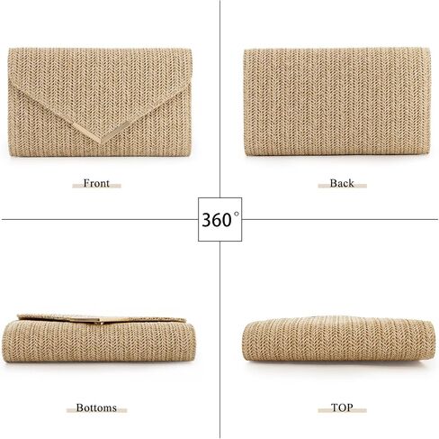 Straw Clutch Purse Raffia Rattan Summer Evening Bag Woven Beach Handbags for Women Wedding Vacation Travel Party 2024 in Saudi Arabia
