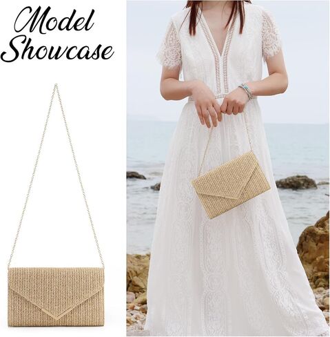 Straw Clutch Purse Raffia Rattan Summer Evening Bag Woven Beach Handbags for Women Wedding Vacation Travel Party 2024 in Saudi Arabia