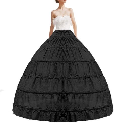 تنورة Hippaopao النسائية كرينولين 6 هوب تنورات نصف زلة طول الأرض تنورة داخلية لفستان الزفاف ثوب الكرة in Kuwait