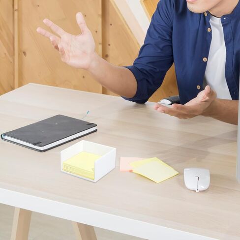 حامل ملاحظات لاصقة بيضاء، منظم مكعب مفكرة PS من الأكريليك، حامل لوحة ملاحظات ذاتي اللصق، لطيف 3 × 3 في موزع مذكرة لاصقة حامل ملاحظات لاصق مخصص للمنزل والمكتب والمدرسة in Saudi Arabia