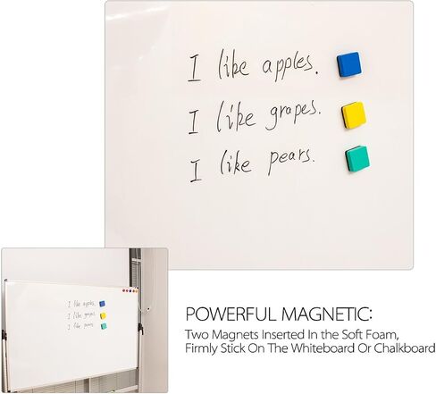 24 pcs Strong Magnetic Whiteboard Erasers - Mini Dry Erase Erasers, Small Chalkboard Cleansers Wiper for Kids and Teachers Classroom Must Haves School Supply Home and Office, Square in Kuwait