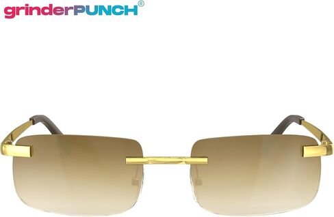 grinderPUNCH Small Slim 90's Popular Nineties Rectangular Sunglasses Clear Rimless Eyewear in Kuwait