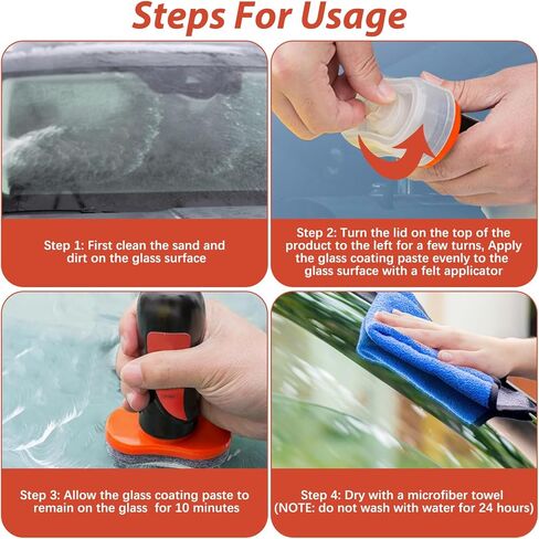 Louisx Glass Cleaning Board, Glass Coating for Windshield, Windshield Hydrophobic, Coating for Windshield, Glass Coating, Improves Clarity and Visibility in Kuwait