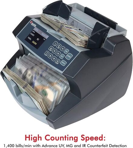 Cassida 6600 UV – USA Business Grade Money Counter with UV/IR Counterfeit Detection – Top Loading Bill Counting Machine w/ ValuCount™, Add and Batch Modes – Fast Counting Speed 1,400 Notes/Min in Saudi Arabia