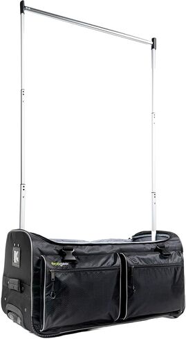 28" Dance Bag With Garment Rack, Rolling Luggage with In-line Wheels, Collapsible/Foldable Travel Bag for Easy-storage, Dance Duffel, Lightweight Aluminum Removable Costume Rack (Black/Gray) in Kuwait