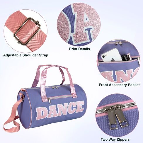 Dance Duffle Bags for Dancers, Girls, Teens, and Student Athletes, Fun Dance Workout Duffel Bag for Girls and Boys (Black) in Kuwait