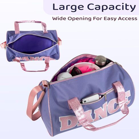 Dance Duffle Bags for Dancers, Girls, Teens, and Student Athletes, Fun Dance Workout Duffel Bag for Girls and Boys (Black) in Kuwait