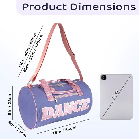 Dance Duffle Bags for Dancers, Girls, Teens, and Student Athletes, Fun Dance Workout Duffel Bag for Girls and Boys (Black) in Kuwait
