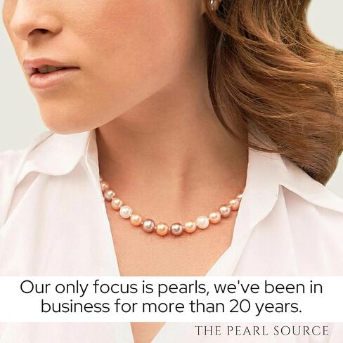 قلادة اللؤلؤة المصدر 14 قيراط من الذهب 9-10 مم بجودة AAA متعددة الألوان من لؤلؤ المياه العذبة المستزرعة للنساء بطول 36 بوصة in Kuwait