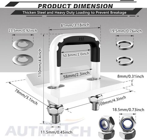 AUTMATCH Hitch Tightener Anti-Rattle Clamp, Heavy Duty Hitch Stabilizer for 1.25" and 2" Trailer Hitches, Rubber Isolator and Anti-Rust Double Coating Protective, Black & Red in Kuwait