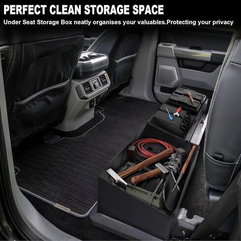 Marretoo Foldable Under Seat Storage Box for 2019-2023 Chevy Silverado 1500/GMC Sierra 1500 2020-2023 2500 3500 Double Cab & Crew Cab Chevy Silverado Accessories Truck bed Underseat Storage Organizer in Saudi Arabia