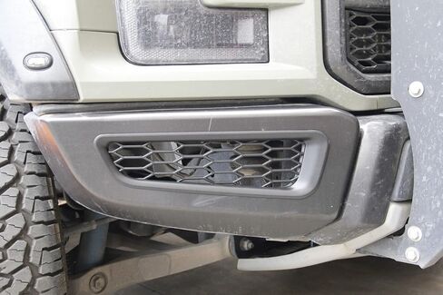 Honeycomb Front Bumper Bottom Fog Vent & Side Fender & Headlgiht Chrome Cover Trim for 2016 2017 2018 2019 2020 Ford F150 Raptor Accessories (Front Fog Vent Black) in Kuwait