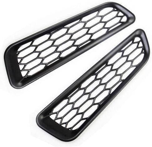 Honeycomb Front Bumper Bottom Fog Vent & Side Fender & Headlgiht Chrome Cover Trim for 2016 2017 2018 2019 2020 Ford F150 Raptor Accessories (Front Fog Vent Black) in Kuwait